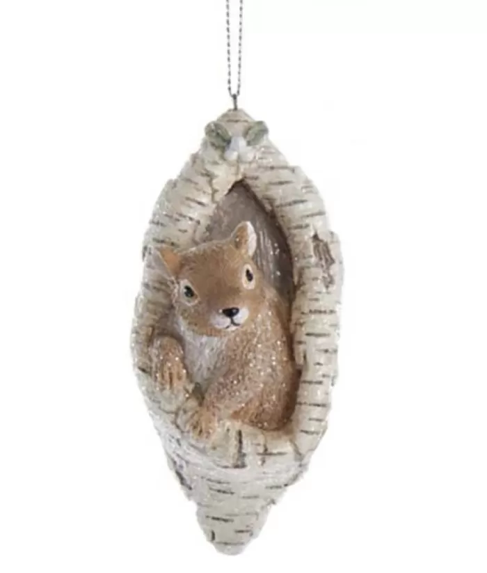 Boutique de Noël Squirrel In Bark Tree Ornament