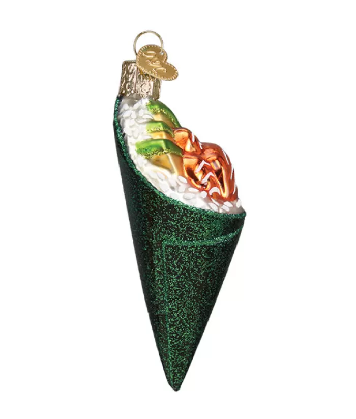 Boutique de Noël Nourriture & Breuvages*Sushi Hand Roll Glass Ornament