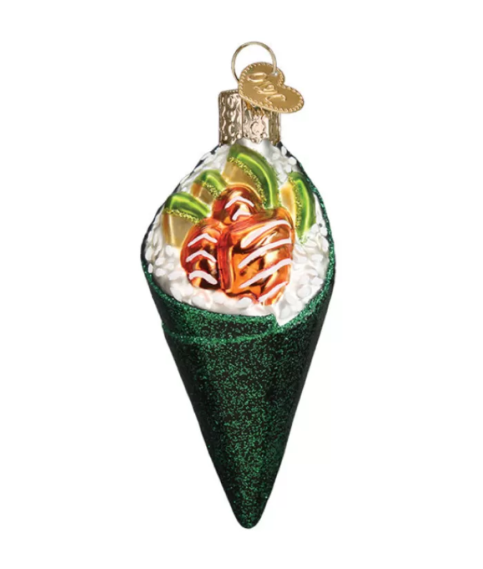 Boutique de Noël Nourriture & Breuvages*Sushi Hand Roll Glass Ornament