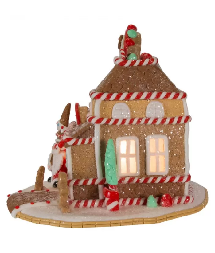 Boutique de Noël Divers*Table Ornament, 7",Gingerbread Shoppe Battery Operated C7 Bulb