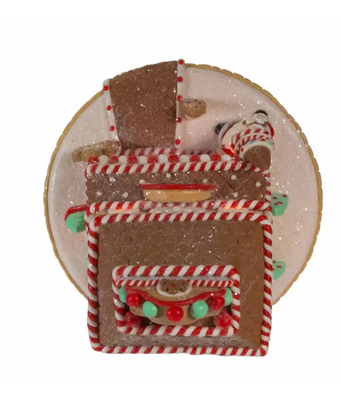 Boutique de Noël Divers*Table Ornament, 7",Gingerbread Shoppe Battery Operated C7 Bulb
