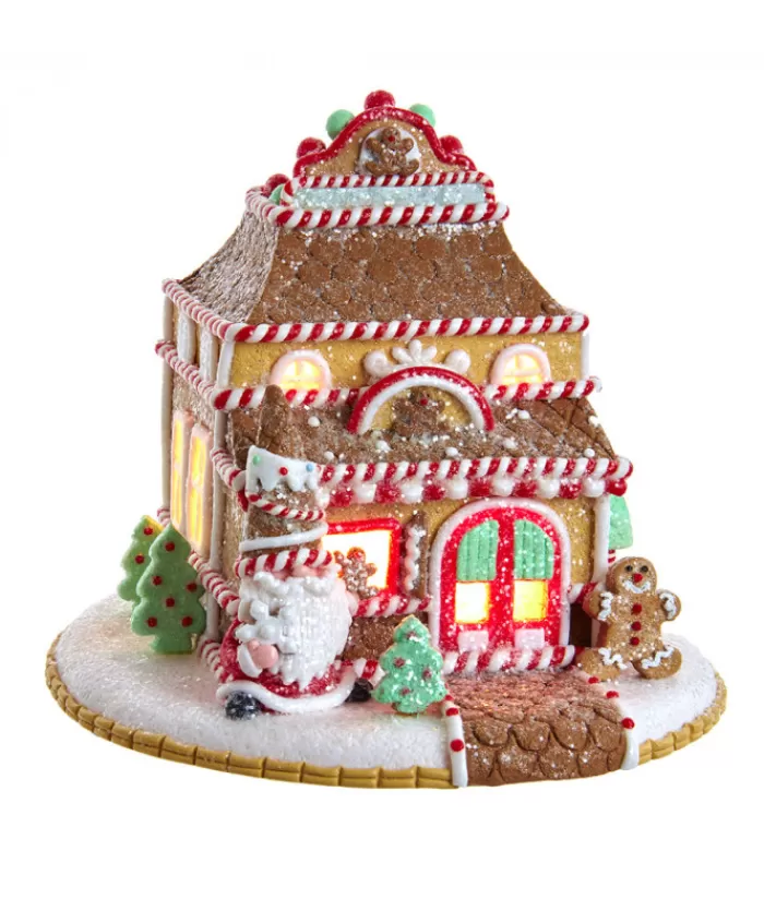 Boutique de Noël Divers*Table Ornament, 7",Gingerbread Shoppe Battery Operated C7 Bulb