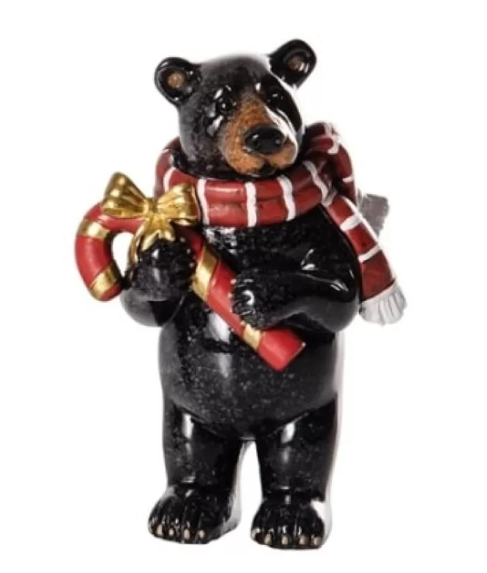 Boutique de Noël Divers*Table Ornament, Black Bear Figurine In Ceramic.