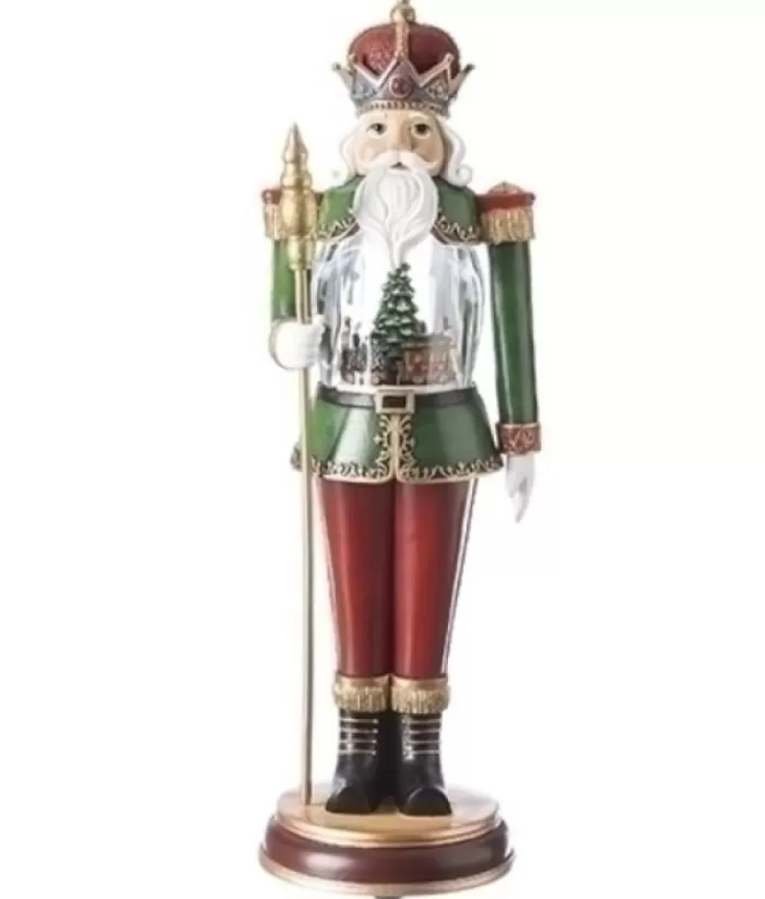 Boutique de Noël Table Piece, Led Lit, Musical Nutcracker.