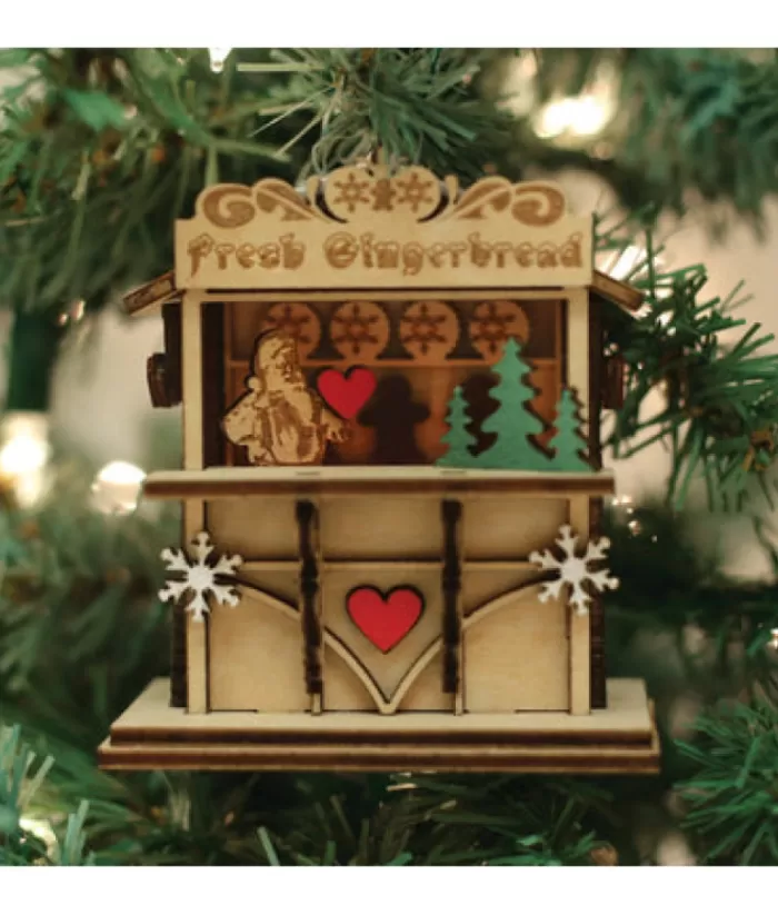 Boutique de Noël Table Piece Ornament, Market Booth, Gingerbread