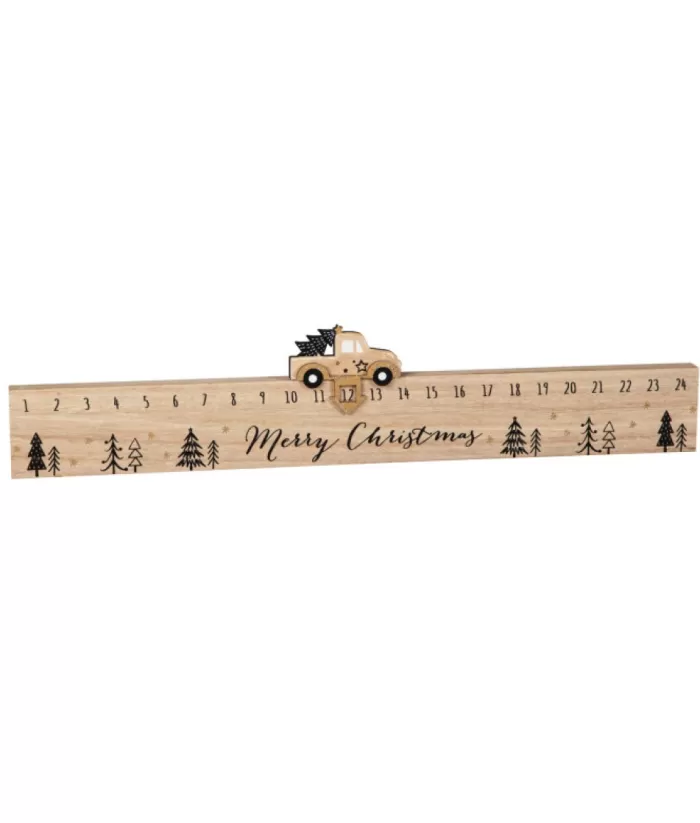 Boutique de Noël Table Piece, Ornament, Wooden Advent Calendar