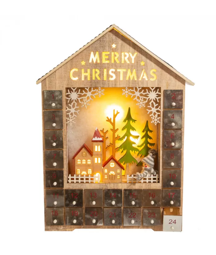 Boutique de Noël Produits Usb & Del*Table Piece, Ornament, Wooden Advent Calendar