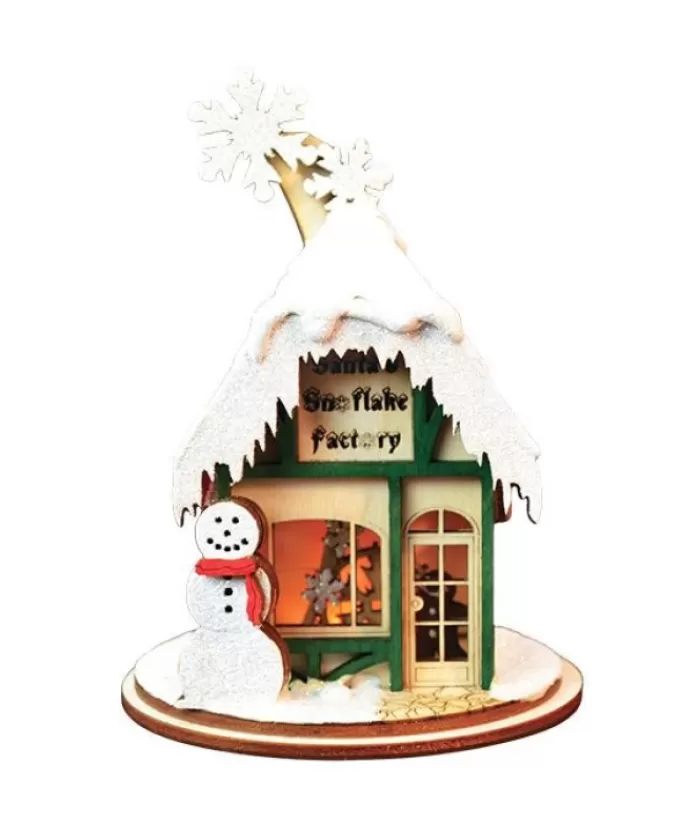 Boutique de Noël Villages Nordiques*Table Piece, Santa'S Snowflake Factory, Led Lighting