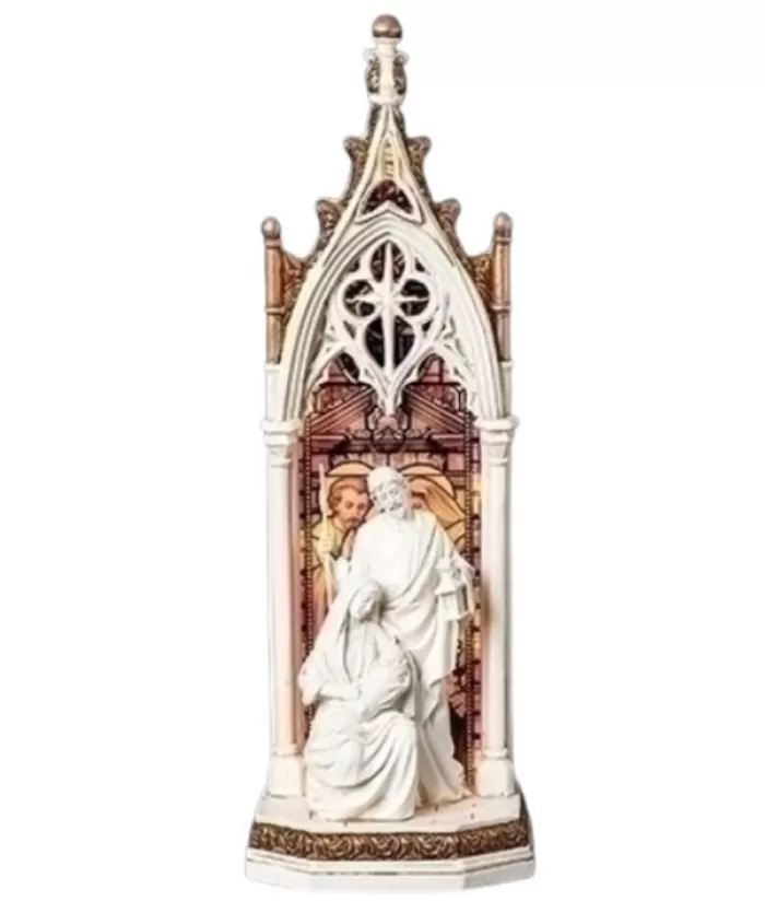 Boutique de Noël Religion & Creches*Table Piece, The Holy Family In Cathedral Setting