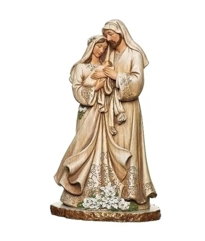 Boutique de Noël Divers*Table Piece, The Holy Family, With Wood Grain Finish