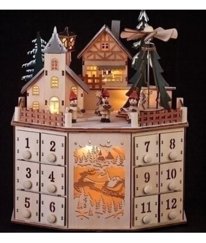 Boutique de Noël Produits Usb & Del*Table Piece, Wooden German Style Advent Calendar