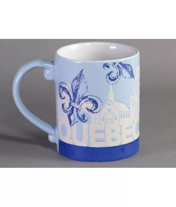 Boutique de Noël Vaisselle Souvenirs*Tall Souvenir Mug, Fleur De Lys And Ramparts Pattern.