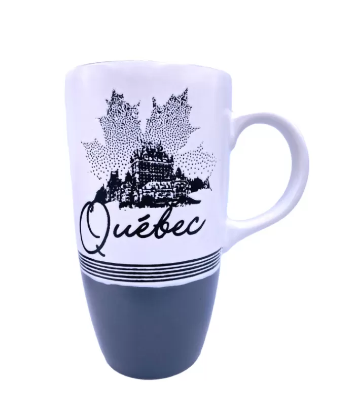 Boutique de Noël Vaisselle Souvenirs*Tall Souvenir Mug, Maple Leaf And Chateau Frontenac Pattern.