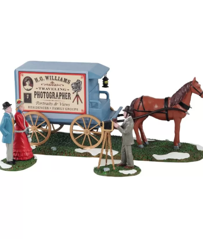 Boutique de Noël Divers*Traveling Photographer With Wagon, Set Of 3 Figurines