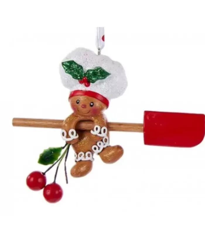 Boutique de Noël Tree Ornament, Gingerbread Man With Spatula