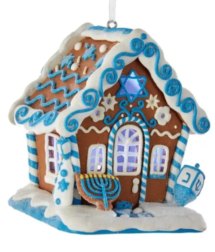 Boutique de Noël Tree Ornament, Hanukkah Gingerbread House, Led Illumination