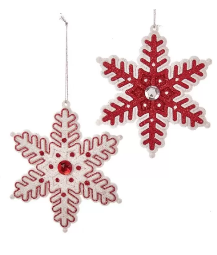 Boutique de Noël Pains D'épices & Bonbons*Tree Ornament, Red And White Candy Cane Snowflake