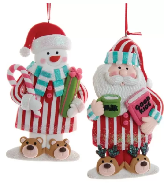 Boutique de Noël Pains D'épices & Bonbons*Tree Ornament, Santa In Candy Cane Pajamas