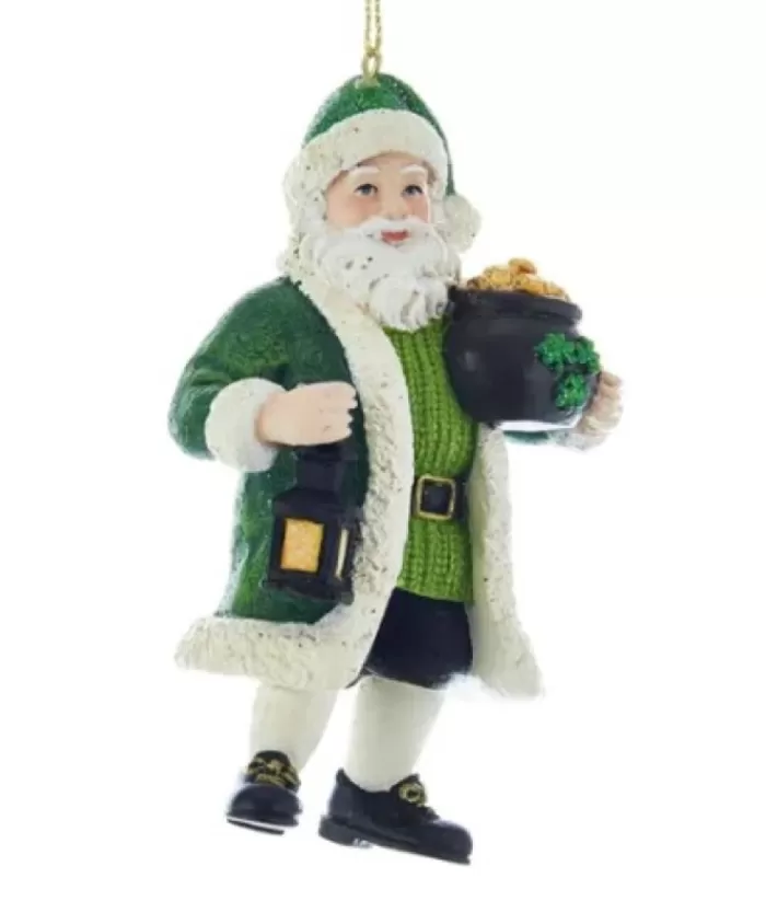 Boutique de Noël Tree Ornament, Santa With A Pot Of Gold