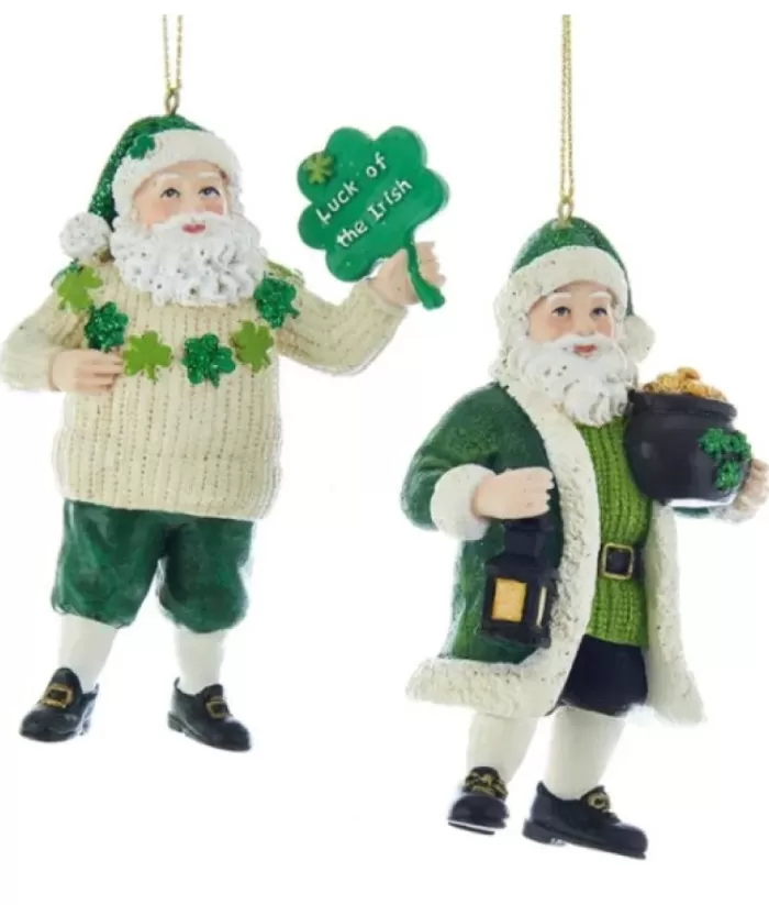 Boutique de Noël Tree Ornament, Santa With A Pot Of Gold