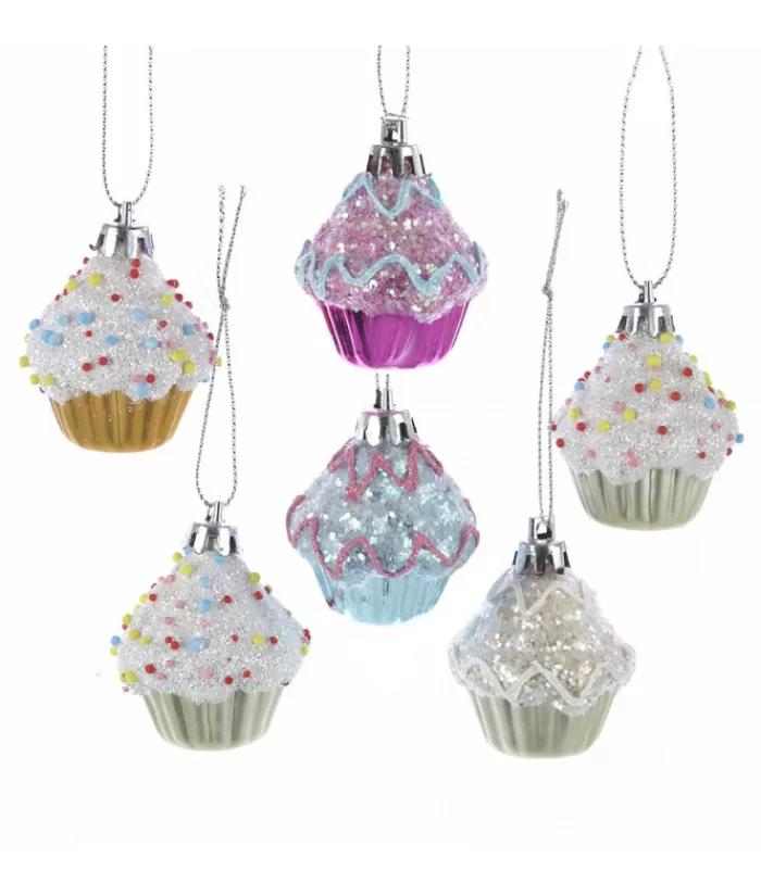 Boutique de Noël Nourriture & Breuvages*Tree Ornaments, Set Of 6 Mini Cupcakes