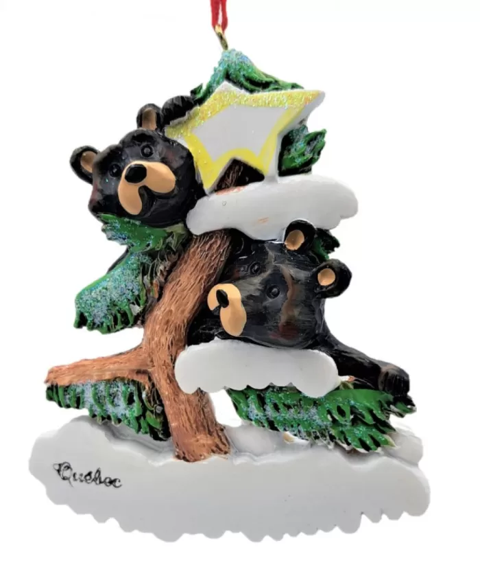 Boutique de Noël Two Bears Family On Tree