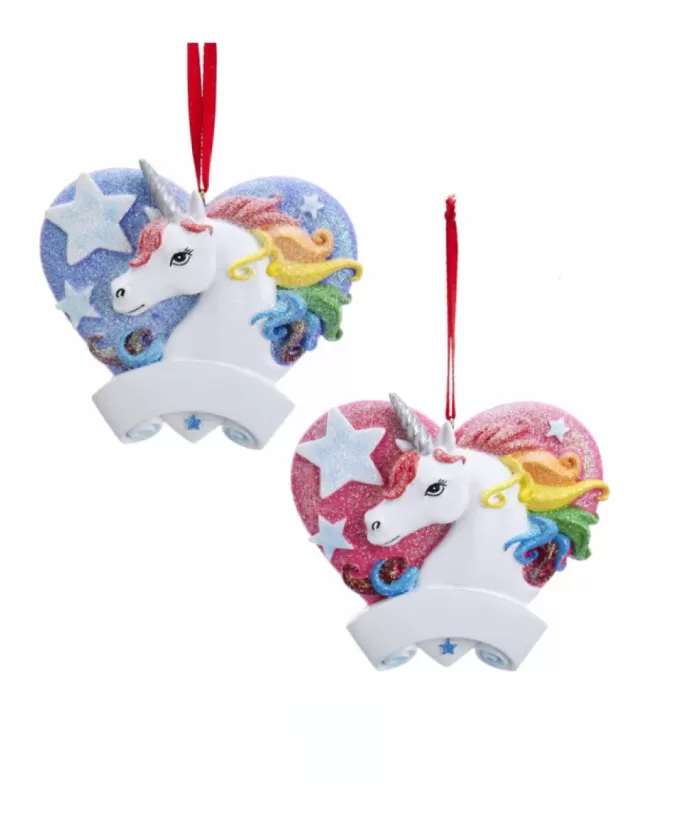 Boutique de Noël Unicorn With Blue Heart, Ornament