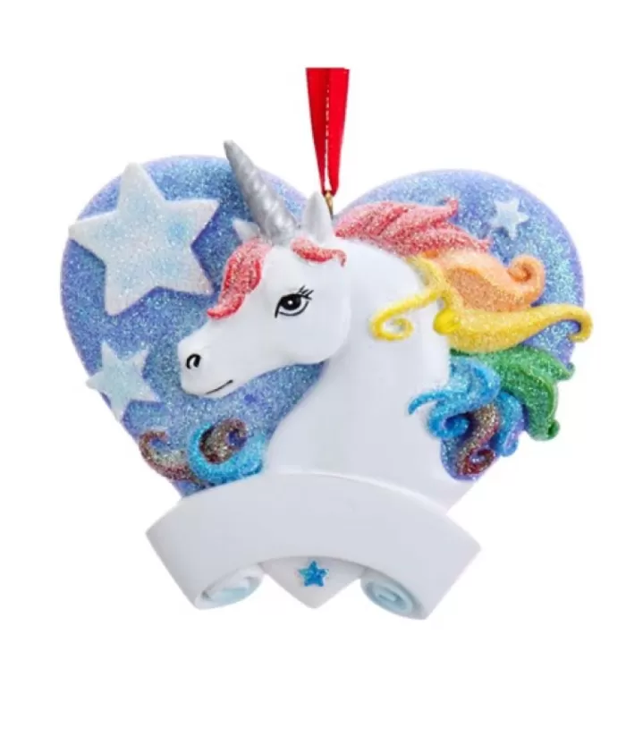 Boutique de Noël Unicorn With Blue Heart, Ornament