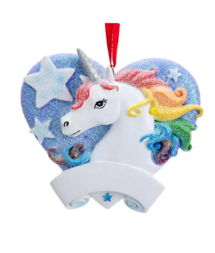 Boutique de Noël Famille & Amitiés*Unicorn With Blue Heart, Ornament