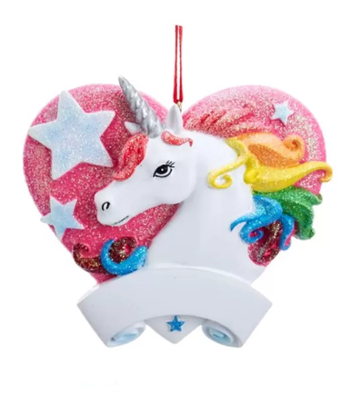 Boutique de Noël Famille & Amitiés*Unicorn With Red Heart Ornament