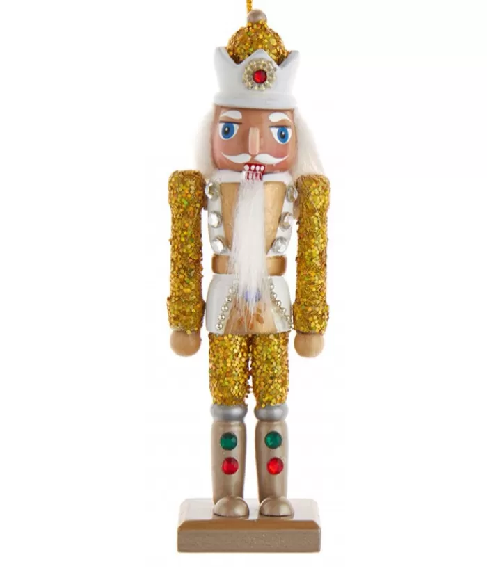 Boutique de Noël Ballet & Casse-Noisettes*Vibrant Gold Nutcracker With Crown Ornament