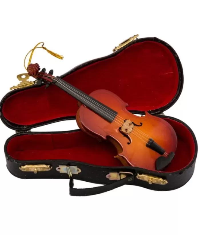 Boutique de Noël Violin With Protective Black Case, Ornament