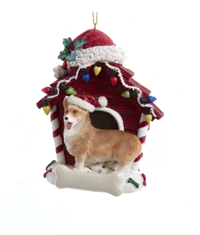 Boutique de Noël Welsh Corgi Ornament With Doghouse