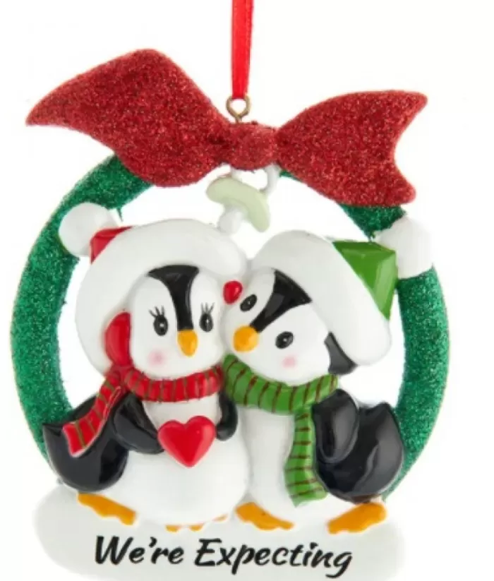 Boutique de Noël We'Re Expecting'' Penguins Couple, Ornament