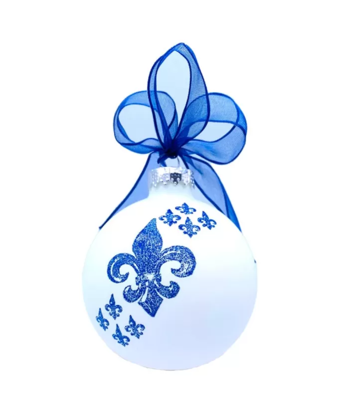 Boutique de Noël White Glass Ornament "Québec" To Customize