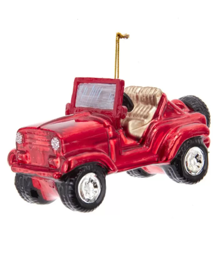 Boutique de Noël Divers*Willy`S Jeep In Red, Glass Ornament