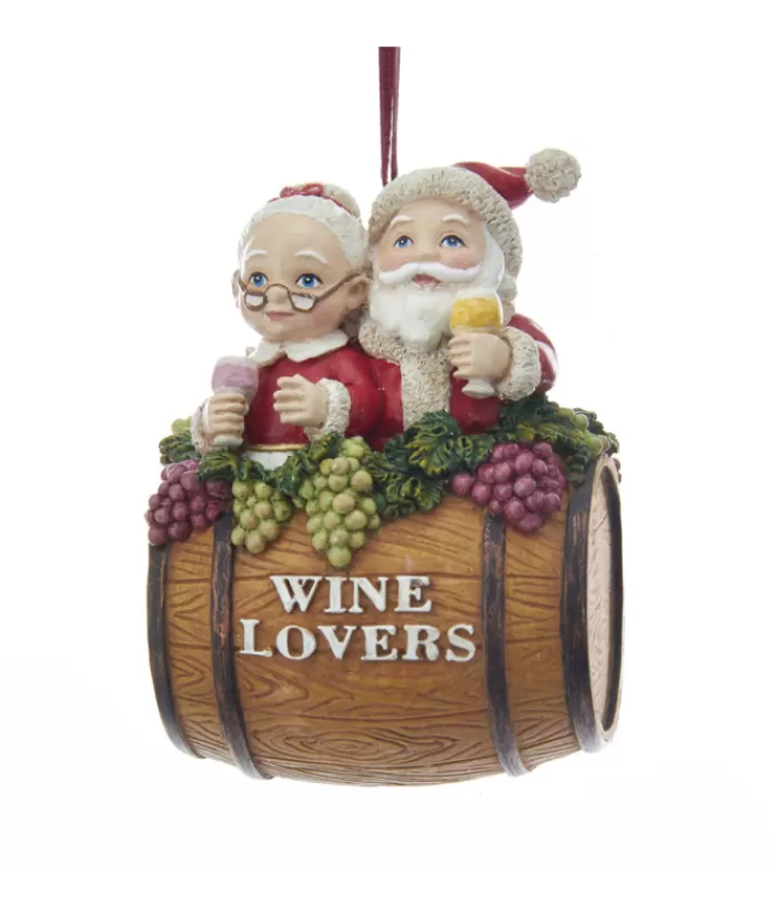 Boutique de Noël Vin, Bière & Spiritueux*Wine Lover Mr.And Mrs Claus, Ornament.