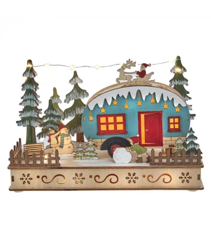 Boutique de Noël Wooden Camper With Santa