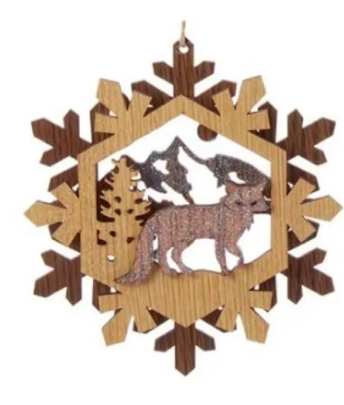 Boutique de Noël Animaux*Wooden Wreath With Fox Ornament