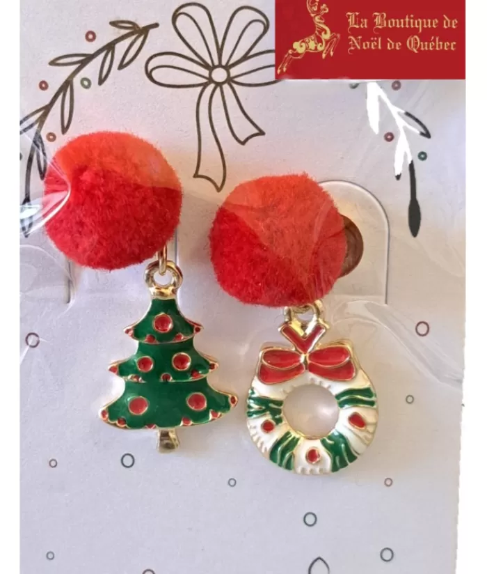 Boutique de Noël Bijoux*Xmas Pom-Pom Earrings