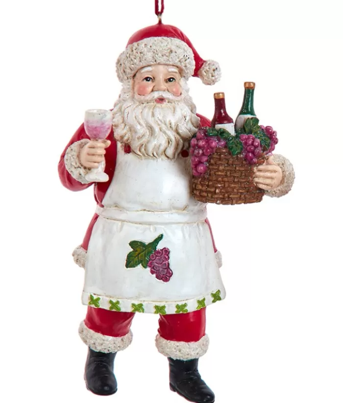 Boutique de Noël Vin, Bière & Spiritueux*Xmas Tree Ornament, Santa With Wine Basket