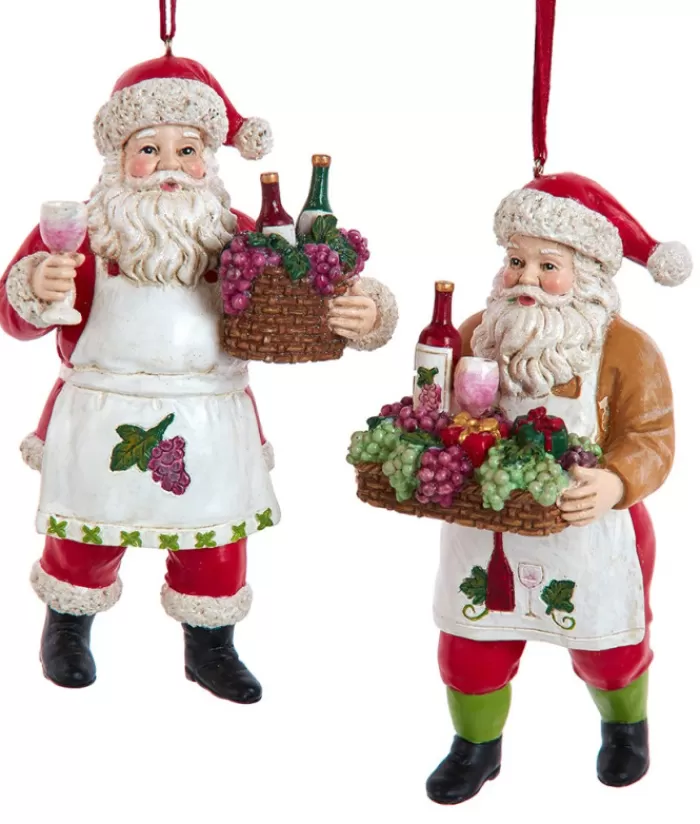 Boutique de Noël Anges & Père Noël*Xmas Tree Ornament, Santa With Wine Basket