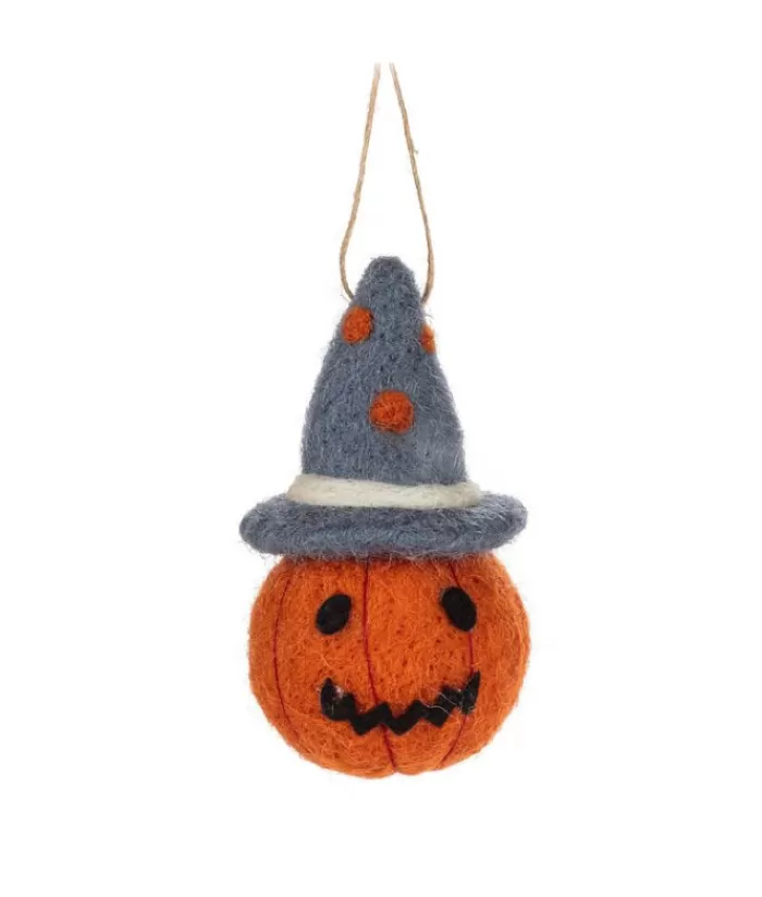 Boutique de Noël Nourriture & Breuvages*Xmas Tree Ornament, Wool Fabric Pumpkin Head