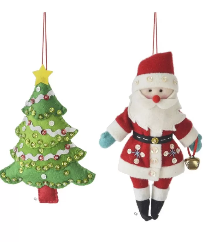 Boutique de Noël Divers*Xmas Tree Ornament, Woollen Sequined Christmas Tree, 8"