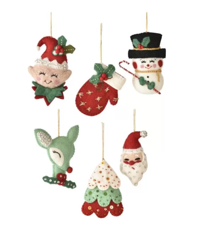 Boutique de Noël Bonhommes De Neige*Xmas Tree Ornament, Woollen Snow Girl With A Cane