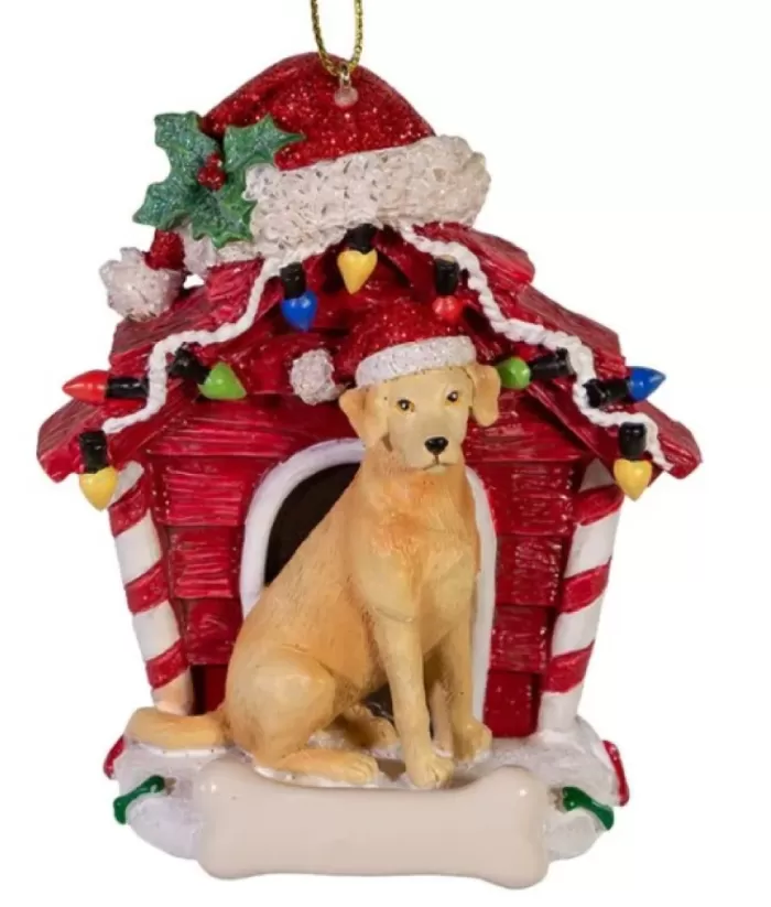 Boutique de Noël Yellow Lab Ornament With Doghouse