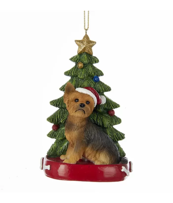 Boutique de Noël Yorkshire Terrier Ornament With Christmas Tree