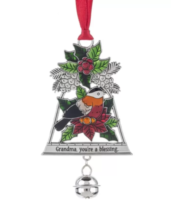 Boutique de Noël Zinc Cardinal Ornament, With Grandma Message