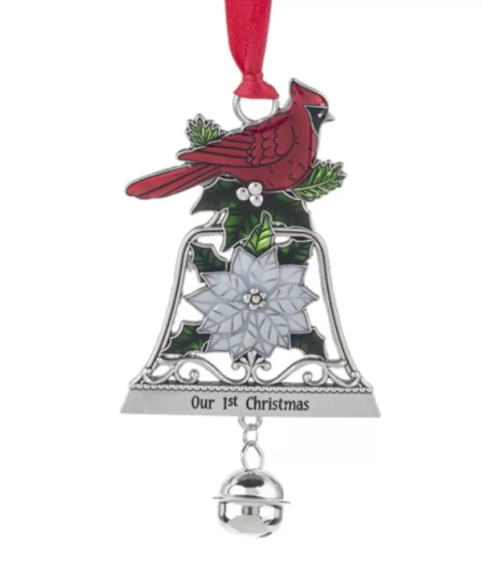 Boutique de Noël Sentiments*Zinc Cardinal Ornament With Message For 1St Xmas