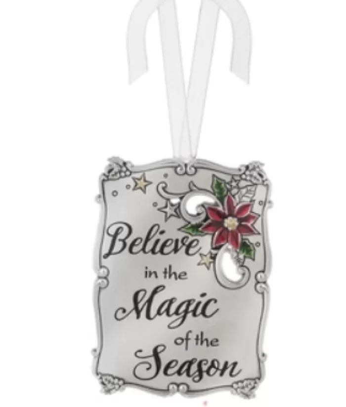 Boutique de Noël Sentiments*Zinc Plaque Ornament 3", "Believe In The Magic "